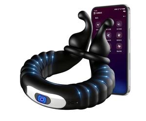Anneau pénien réglable Fops avec vibreur Cockring à double moteur et 10 modes taille ajustable pour un ajustement parfait extrême rigidité pour érections puissantes USB vibreur pour couples N05-26
