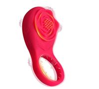 Anneau pénien vibrant à double fonction en forme de rose sextoy étanche
