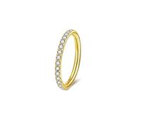 Anneau Piercing Titane, 1pcs 16G Piercing Nez Septum Anneau Segment Cartlidge Helix Daith Conch Bijoux Créoles ornées de zirconiums cubiques blancs, Or-Blanc, 1.2x10mm
