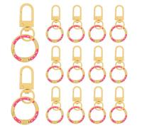 Anneau Porte-clés Rond Donut Mousqueton Pivotant à Ressort | Accessoire Décoratif Peint à Main, Fermeture Sécurisée Fiable, pour DIY, Clés et Paquet