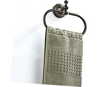 Anneau porte-serviette doré antique, en laiton antique, motif exquis sculpté, porte-serviette ovale, support mural, accessoires de salle de bain décoratifs vintage (bronze huilé)