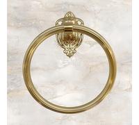 Anneau porte-serviette vintage en laiton véritable aspect vieilli - Antirouille, design baroque, élégant et de qualité supérieure - Montage mural comme accessoire de salle de bain élégant