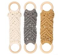Anneau porte-serviettes décoratif fonctionnel en bois et corde de coton pour embellir votre cuisine ou salle de bain (mélange)