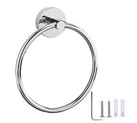 Anneau Porte-Serviettes en Acier Inoxydable Rond Anneaux Porte-Serviettes Murale Porte Serviette pour Salle de Bains et Cuisine avec Accessoires de Fixation (Argent)