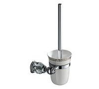 Anneau Porte-Serviettes Mural Cristal Antique Salle de Bain Accessoires de Salle de Bain en Laiton Ensemble de quincaillerie de Salle de Bain Finition polie Argent européen, Porte-Brosse de Toilette