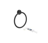 Anneau porte serviettes Start noir mat + colle GROHE QuickGlue