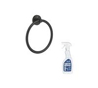 Anneau porte serviettes Start noir mat + nettoyant GrohClean