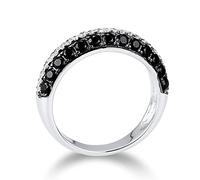 Anneau pour femmes pure spinelles noires brillantes Blanc Cubic Zirconia Party Fine bijoux