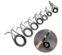 Anneau Pour Guider La Ligne De Pêche,Mélange D'éléments En Acier Inoxydable, En Céramique, Pour Canne À Pêche, Matériau Résistant À Monter Soi-Même, Bague Pour Canne À Leurre, 7 Pièces,