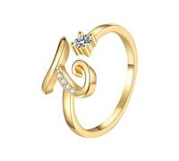 Anneau raffiné pour mariage Bague avec 26 de l'alphabet anglais pour femme, polyvalente, ouverte, réglable, bague de Saint-Valentin, cadeau de Saint-Valentin, couple s'offrant des (T, One Size)