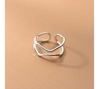 Anneau Réglable,S925 Sterling Silver Lignes Ondulées Anneau Anneaux Réglables Irrégularité Anneau Ouvert Argent Pouce Anneau Éternité Anneau Charme De Mariage Bijoux Cadeaux pour Hommes Fille