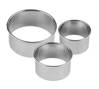 Anneau rond de cuisson - 1/3 pièces en acier inoxydable, moule à beignet, réutilisable | idéal pour les friandises faites maison, outil de coupe-pâte professionnel