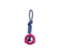 Trixie Jouet pour chien Denta Fun – Anneau sur corde en caoutchouc naturel Ø 12 cm/41 cm
