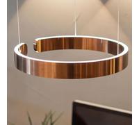 Anneau Suspension luminaire Or Rose Minimaliste Salle à manger éclairage LED Blanc Chaud Salon Lustre Abat-jour en Aluminium Créatif lampe suspendue Moderne Restaurant Bureau Plafonnier Réglable D60cm