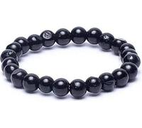 Anneau tourmaline noire élastique -- 3mm