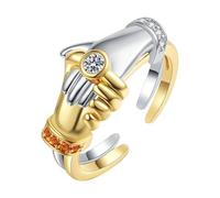 Anneau Trucs Bijoux Design Creative Couple Ring Simple Personality Zircon Couple Stacking Ring Organisateur Choses Bagues (B, A)