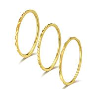 Anneau unique de 1 mm ensemble de trois pièces combinaison anneau en acier titane empilé, ensemble d’anneaux de queue pour femmes, bijoux de mode de luxe légers