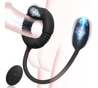 Anneau Vibrant Avec Masseur Prostatique Et Plug Anal - 3-en-1 Pour Stimulation Multi-Zones, 10 Modes De Vibration, Télécommande, Silicone Liquide Étanche IPX7 - Jouet Adulte Pour Hommes Et Couples