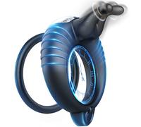 Anneau Vibrant Double Anneau Avec Télécommande - 10 Modes De Vibration, Moteur Silencieux, Silicone Étanche Rechargeable - Jouet Adulte Pour Couples Hommes Femmes