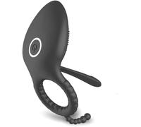 Anneau Vibrant Double Anneau Vibrant PenIS pour Couple Homme Penien Retardateur Vibromasseur Anneau Masculin Masseur Anneaux Pe-n-ni-s FacturableSilicone Multi Vibr-ation YDA2