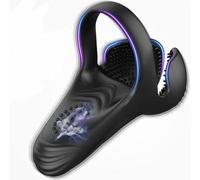 Anneau Vibrant Pénis Feminin Masculin Penis Anneau Vibr-Ant Penien pour Homme et Couple avec Telecommande,Double Reglable Anneau Vibr-Ant Homme Telecommande COC Ring S-ex Toys pour Couple Hommes YDA2