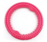 Anneau Volant pour Chien de Grande et Moyenne Taille, Jouet en Caoutchouc Souple et Durable pour Les Activités Aquatiques de Tir à la Corde avec Parfum de Banane, 17x17x5cm (Rouge)