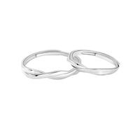 Anneau Zirconium Bague Argent Sterling 925 Femme Argent Sterling Ruban de Möbius Réglable Mode pour Couple Homme Sœur Graduation Bijoux