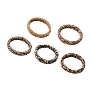 Anneaux à cheveux élastiques avec motif animal Lot de 5 pièces Tissu respirant Support de queue de cheval sans dommage pour tous les âges Corde à cheveux légère pour femmes