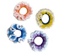 Anneaux à Cheveux Tricotés 4Pcs en Laine, Ambiance Noël, Style Mode | Accessoires Cheveux Stitch Tissés à Main, pour Cheveux Fille, Chignon Cheveux, Usage Quotidien