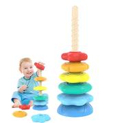 Anneaux à Empiler Bébé,Tour Rotative d'Anneaux Bébé - Cubes d'Activités Tour Arc-en-Jeu Sensoriel pour Trier et Développer la Motricité Fine Cadeau d'anniversaire