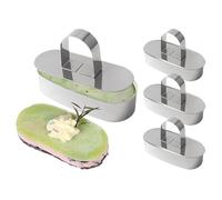 Anneaux à pâtisserie - 4 moules en acier inoxydable pour la préparation des aliments, moules à anneaux, anneaux pour aliments, dessert, mousse, anneaux de cuisson, moule à gâteau