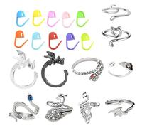 Anneaux à tricoter au crochet - Ensemble d'anneaux de tension au crochet de dragon de 10 pièces, anneaux de fil avec aiguilles métalliques de 10 pièces | Anneaux de serpent