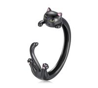 Anneaux ajustés de chat mignon pour les femmes adorables chaton ouvrir une déclaration animale animale délicable réconforable Fit Band Cadeaux délicats pour les amoureux des animaux de compagnie