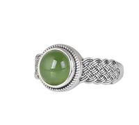 Anneaux, anneau réglable en livres sterling pour femmes Retro Modèle tissé en détresse incrustée en forme d'oeuf jasper bijoux pour l'éternité de mariage promesse de doigt cadeau