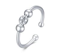Anneaux anti-anxiété pour femmes en argent 925 réglable Fidget Spinner Anneau pour hommes Anneaux ouverts Rotation de perles Anneaux Bijoux anti-anxiété pour filles Femmes Hommes…