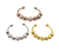 Anneaux Anti-Stress Réglables Avec Perles Rotatives, Pack De 3 Multicolore