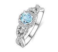 Anneaux argentés Engagement Topaz Eternity Ring Sterling Silver Silver Ring pour les femmes