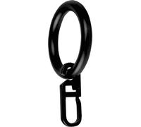 Anneaux avec crochet noir Ø28mm, pour tringles à rideaux jusqu'à 16mm (set de 40)