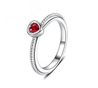 Anneaux avec une forme de coeur Ruby Gemstone 925 Banque de bijoux pour les femmes Promesse de mariage