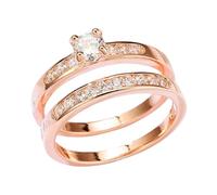 Anneaux Bagues Set Ring Female Light High End Ring Accessoires Pinces Bijoux (GD2, D)