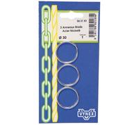 Anneaux brisés - VYNEX - Ø30mm - Nickelé - Lot de 3 - Acier