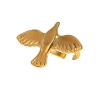 Anneaux d ' oiseaux volants en acier inoxydable, anneaux ouverts réglables, symbole de liberté élégant, bijoux pour un usage quotidien, bijoux inspirés de la nature