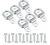 Anneaux D'arrimage en D, Crochet Fixation INOX, Anneau De Montage pour Anneau De Fixation, Darrimage Sangle 6 Pcs et 12 Vis pour Remorque Voiture, Hamac Bois, Camping
