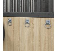 Anneaux d'attelage avec plaques 3 pcs argenté acier vidaXL