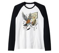 Anneaux de Basket pour Oiseaux Amusants Pigeon Basketball Dunk Street Ball Manche Raglan