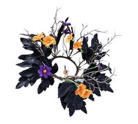 Anneaux de bougies d'Halloween - Bougies florales - Noir - Bougies artificielles d'Halloween - Bougies décoratives - Décoration de table pour festivals, vacances, fêtes, décoration
