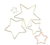 Anneaux de bricolage en métal - Lot de 4 pendentifs en forme de cœur - Attrape-rêves - Pentagramme - Anneaux en fer - Pour les vacances, les fêtes, l'art du projet, la guirlande, l'école, l'activité
