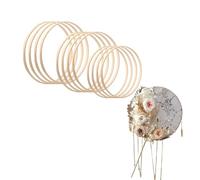 Anneaux de cerceau d'artisanat en macramé de couronne - Anneaux d'artisanat de cerceau de couronne Cercles de bambou Anneaux de cerceaux de macramé | Cerceau floral pour attrape-rêves bricolage, décor