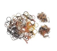 Anneaux de chaîne de clés - Kit de fabrication de bijoux de bricolage à plusieurs usagers, accessoires complets avec anneaux de saut et yeux à vis, facile à utiliser pour les