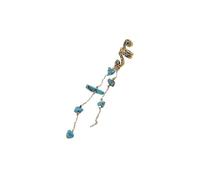 Anneaux de cheveux avec pendentif en cristal coloré, 6 pièces, Dreadlock, accessoires style, pince à manchette tressée, perles spirale sales, épingle, bijoux Pour Cheveux(Color 7)